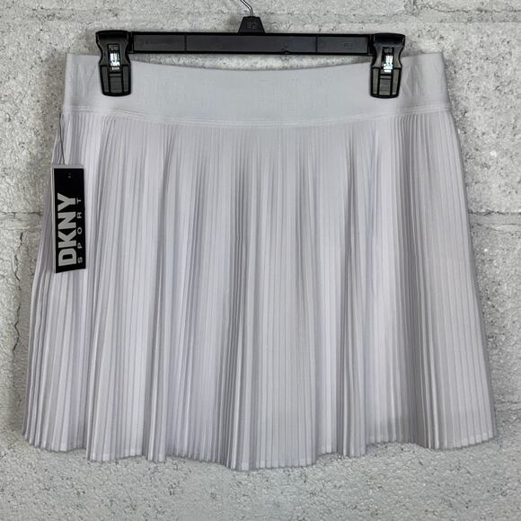 Dkny Sport Women's Performance Pleated Tennis Skirt - White large - Picture 2 of 8